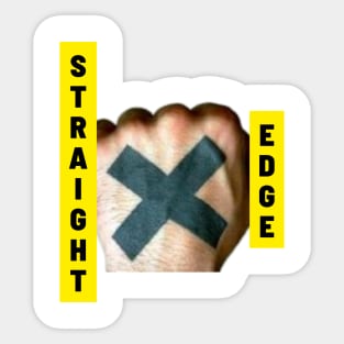 Straight Edge Xed Up Hand hardcore - yellow text Sticker